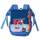 Striefchen Kinder-Rucksack mit Namen - Feuerwehr - ideal für den...